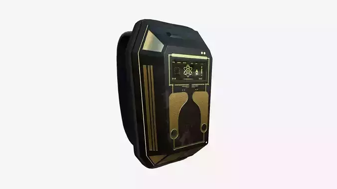 SciFi Backpack E03 Black Gold - Fashion Character Design Low-poly 3D model