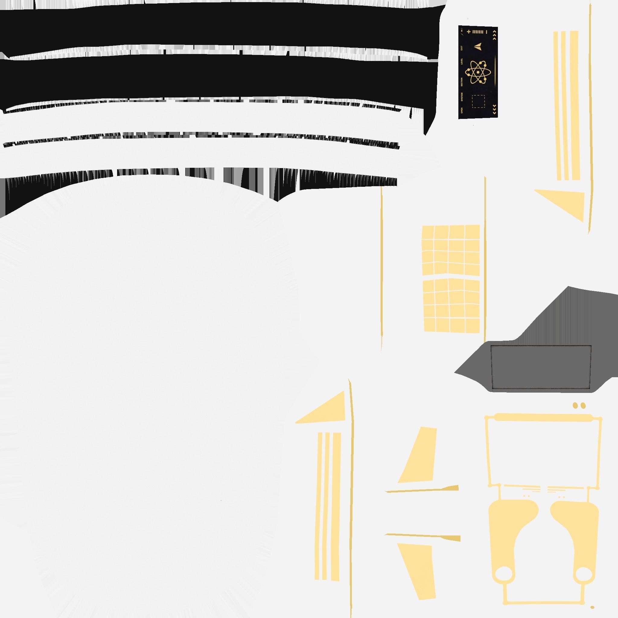 SciFi Backpack E04 White Gold - Fashion Character Design Low-poly 3D model_21