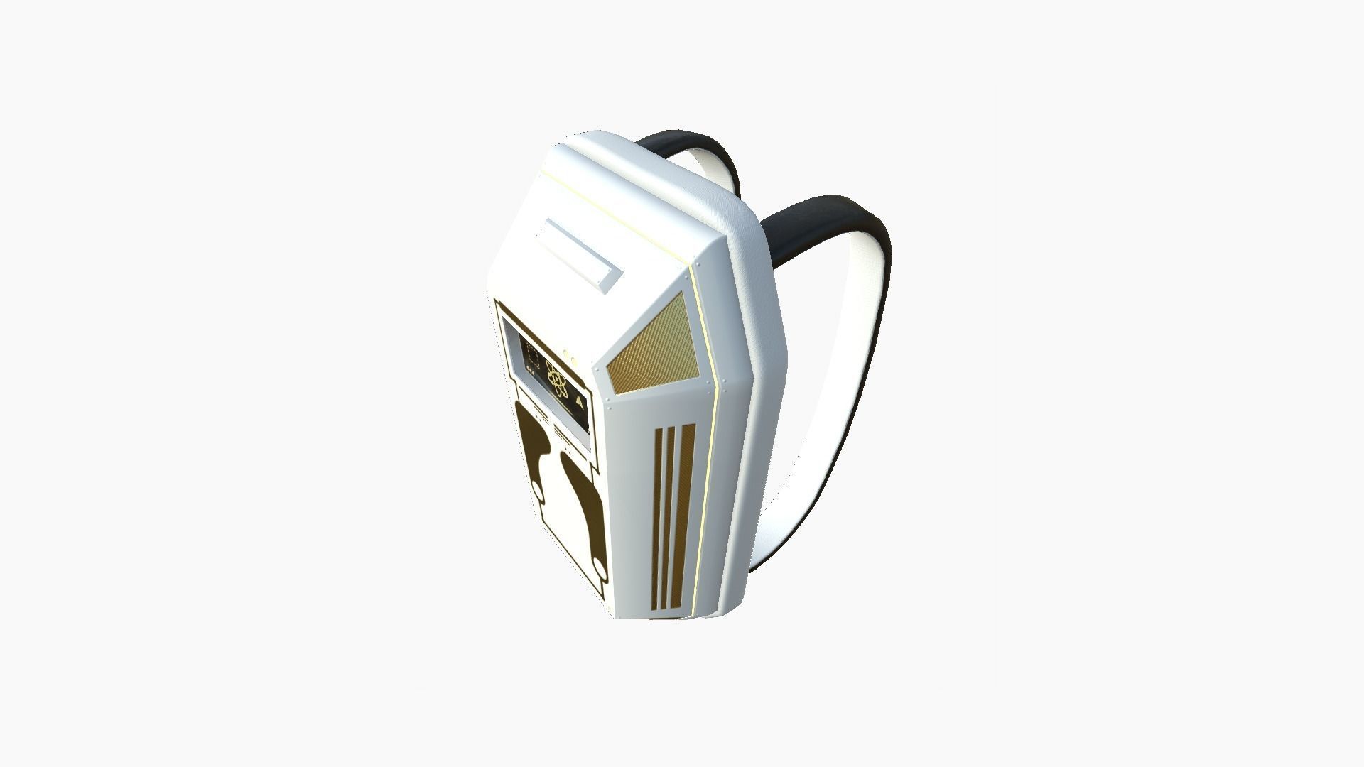 SciFi Backpack E04 White Gold - Fashion Character Design Low-poly 3D model_2