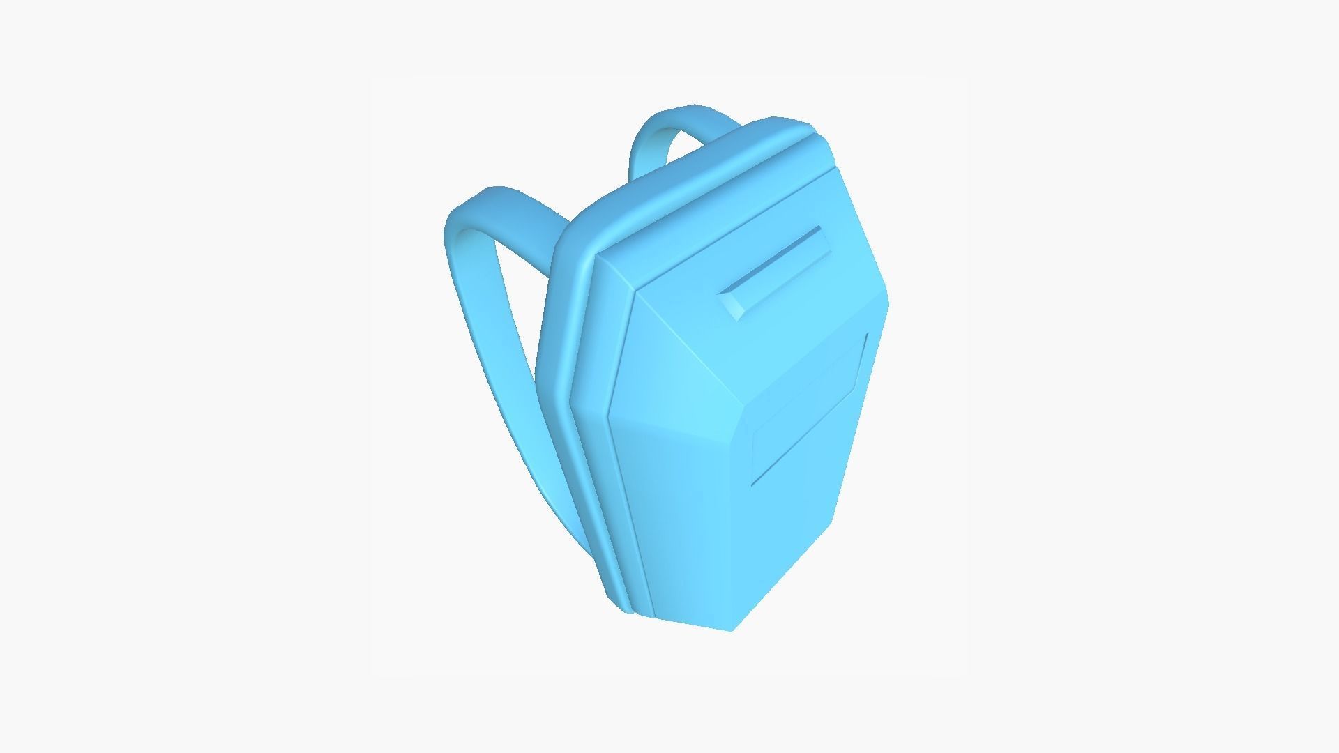 SciFi Backpack E04 White Gold - Fashion Character Design Low-poly 3D model_12