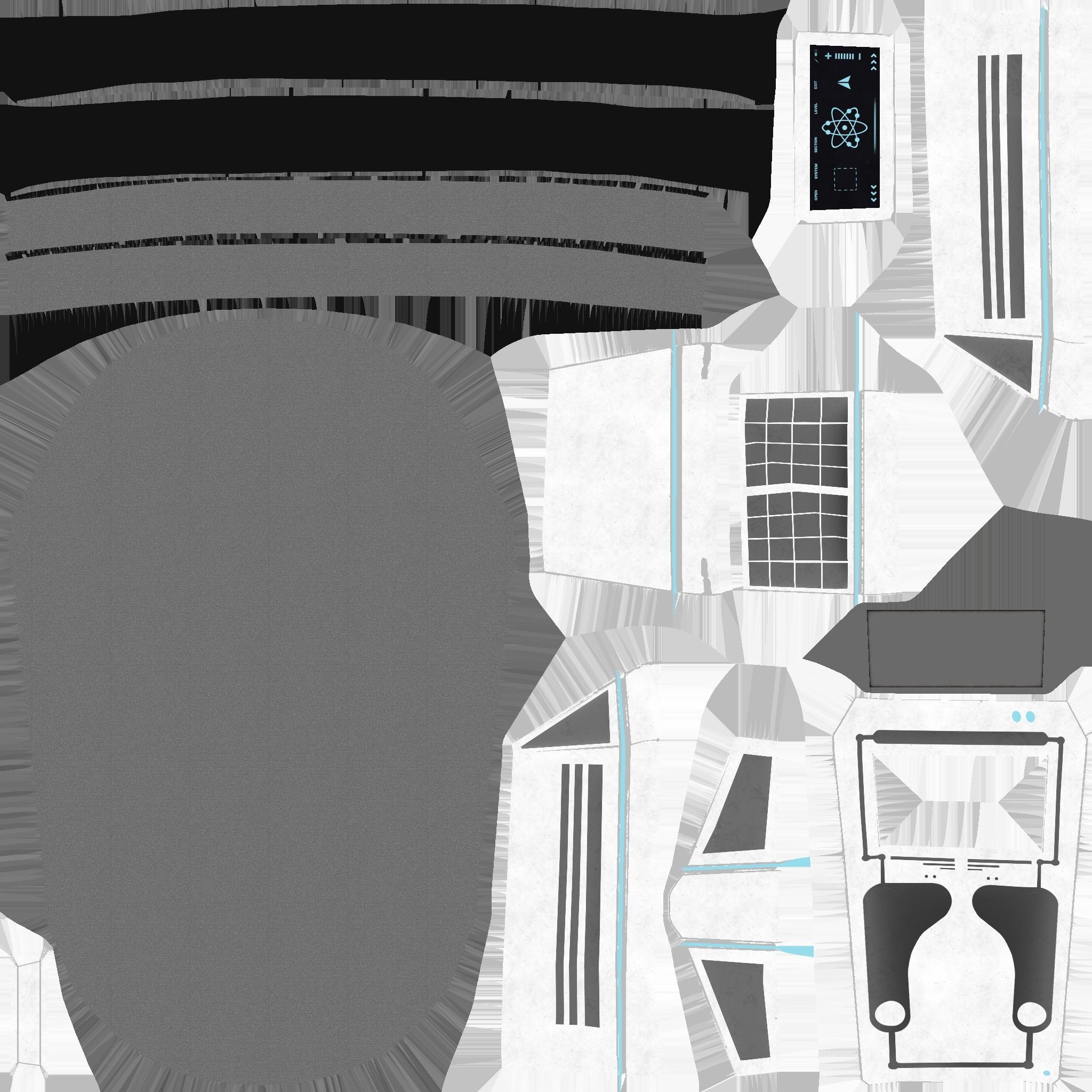 SciFi Backpack E05 Steel Bright - Fashion Character Design Low-poly 3D model_21