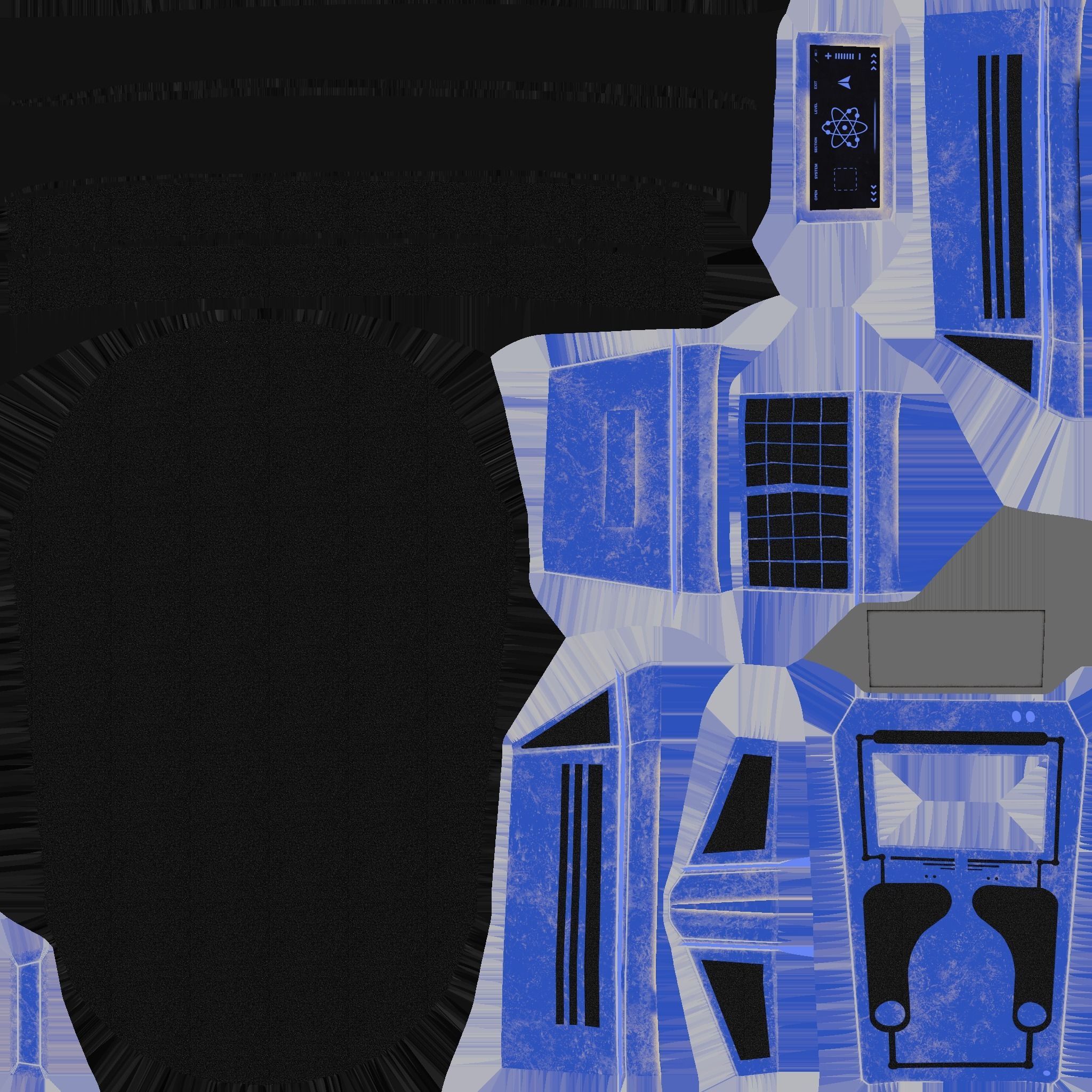 SciFi Backpack E06 Blue - Fashion Character Design Low-poly 3D model_21