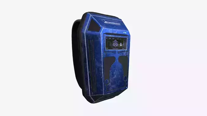 SciFi Backpack E06 Blue - Fashion Character Design Low-poly 3D model