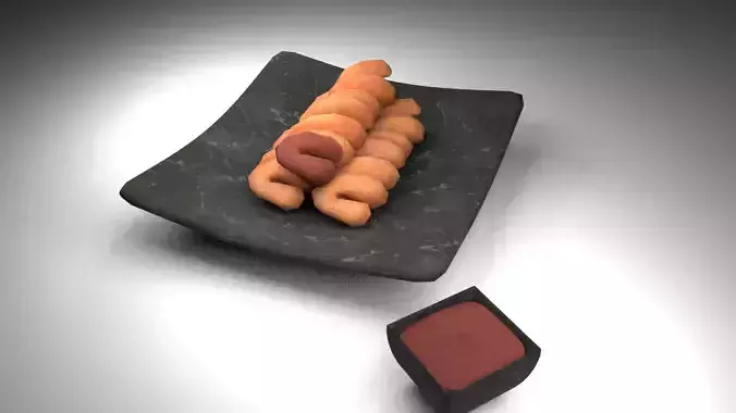 Twisted Doughnuts Low-poly 3D model