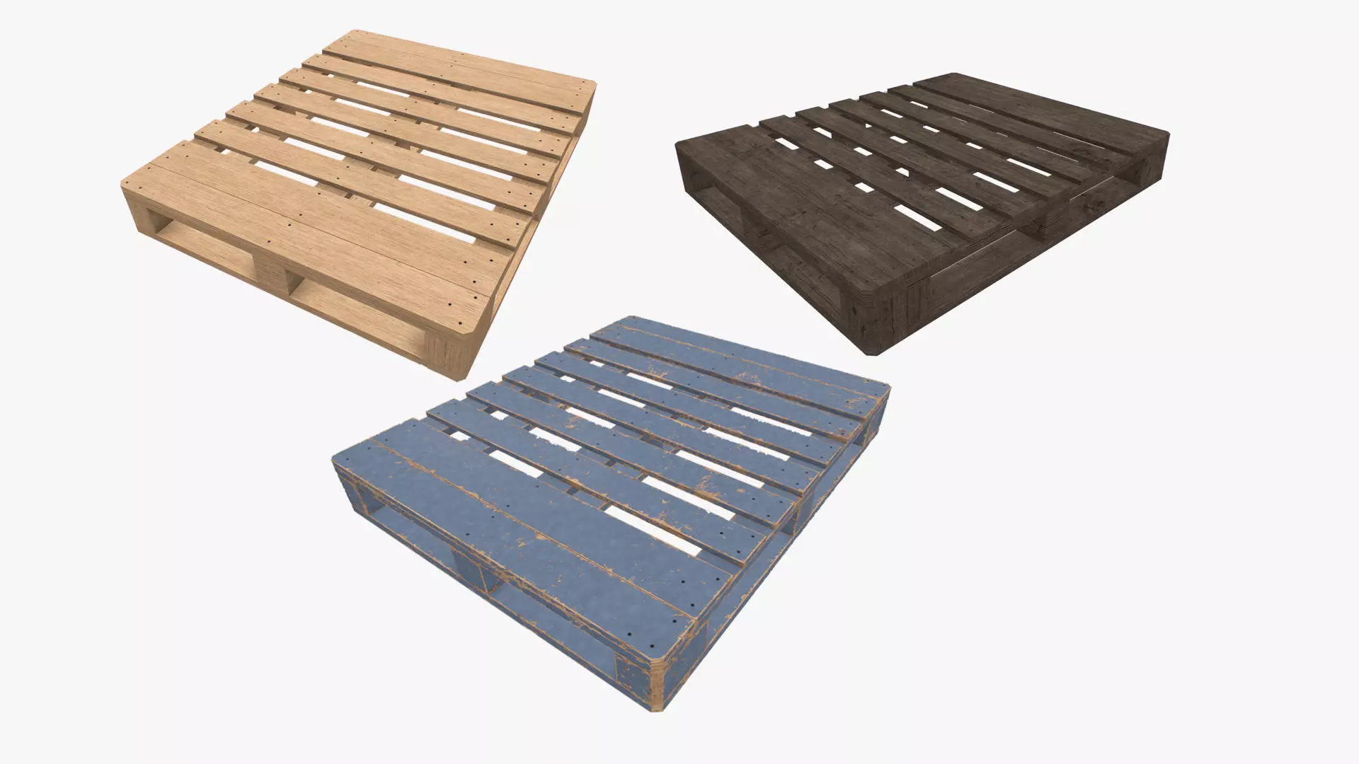 Euro Pallete Low-poly 3D model_0