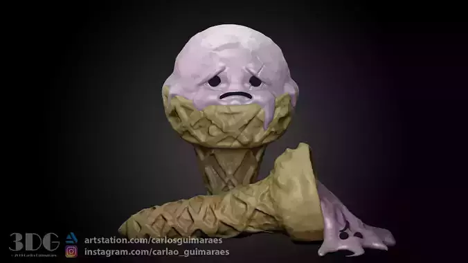 Ice-Cream ice cream cone with icing 3D print model