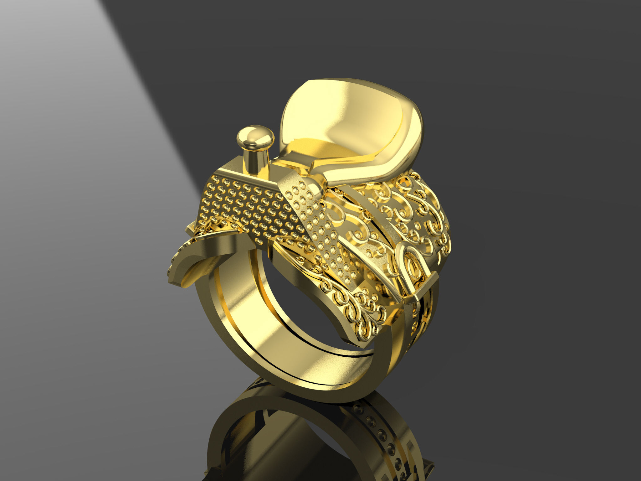 saddle ring  3D print model_2