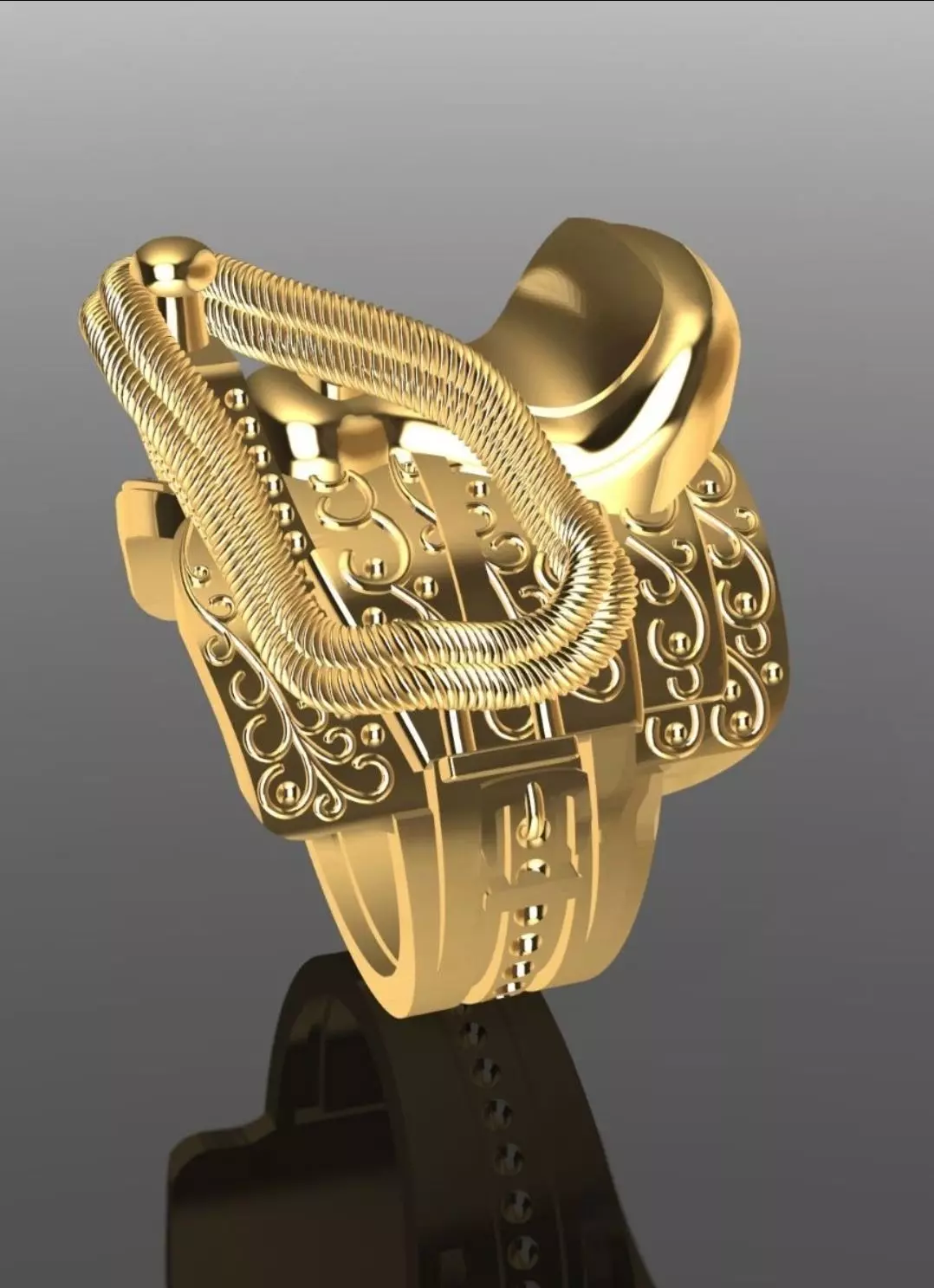 saddle ring  3D print model_0