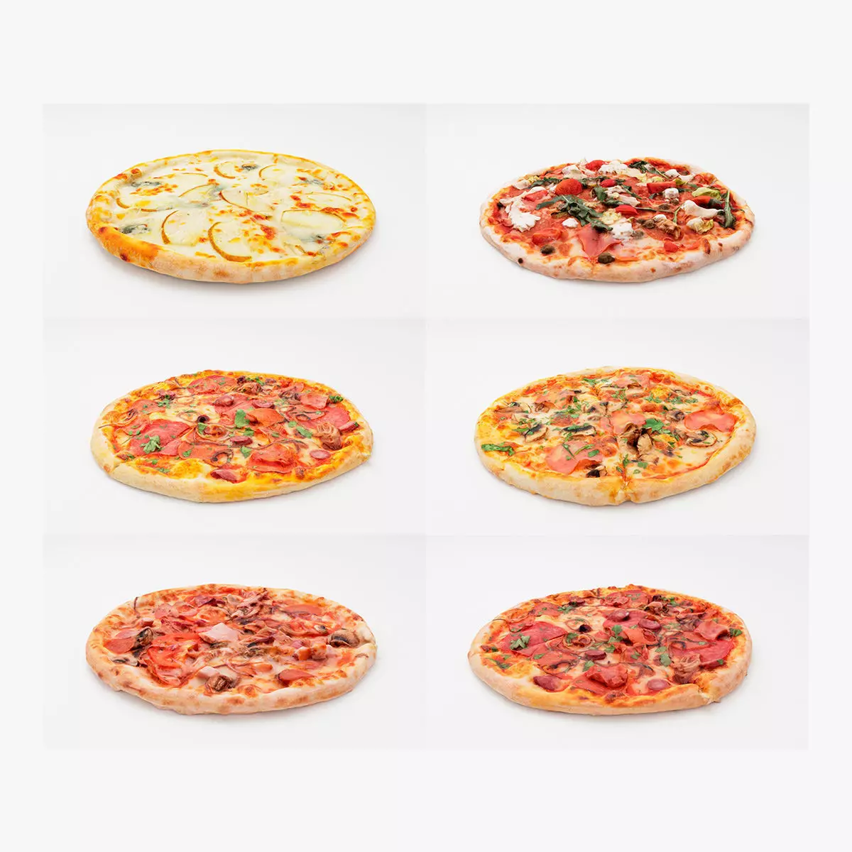 Pizza Collection 6 items italian food  3D model_0