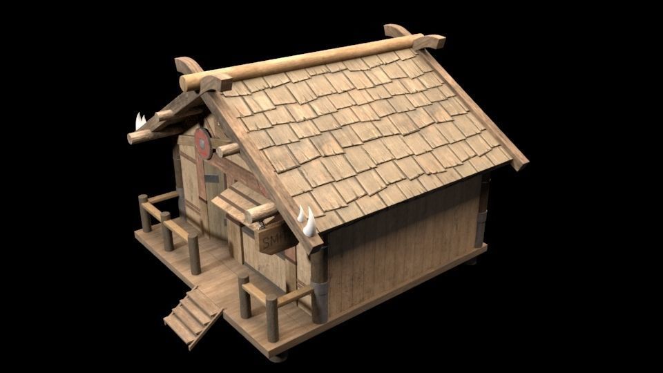 Viking smithy Free low-poly 3D model_2