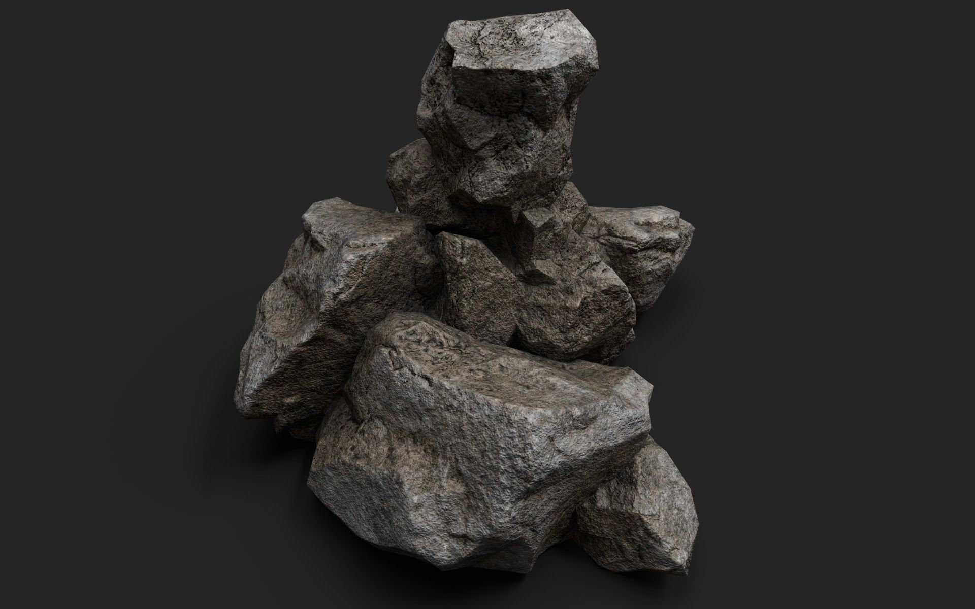 Rock 22-1 Low-poly 3D model_6
