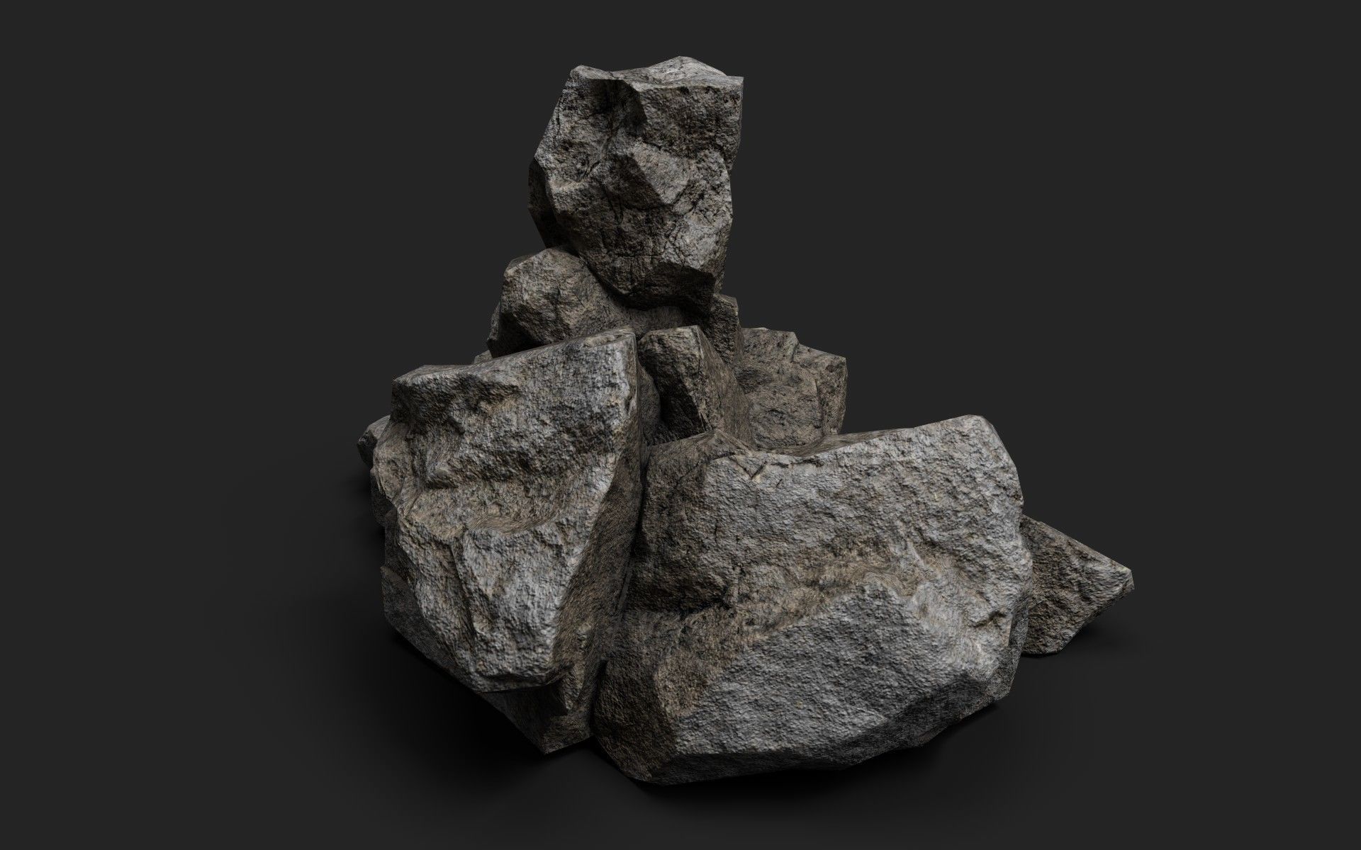 Rock 22-1 Low-poly 3D model_5