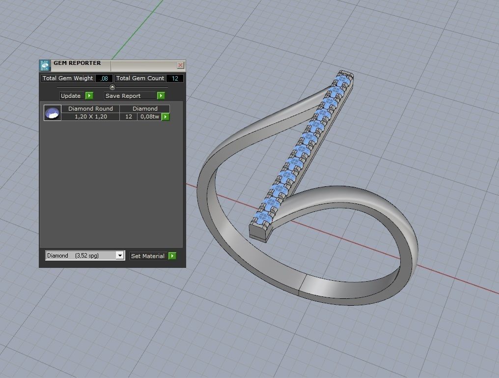Ring with diamonds 3D print model Free 3D print model_8