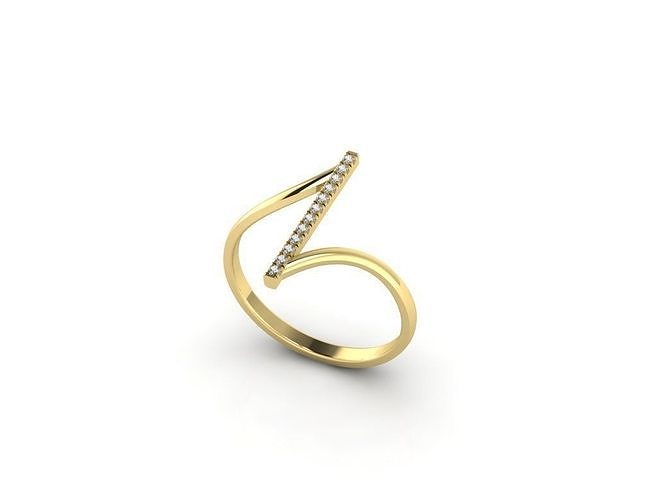 Ring with diamonds 3D print model Free 3D print model