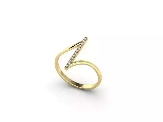 Ring with diamonds 3D print model