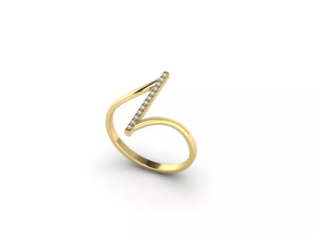 Ring with diamonds 3D print model Free 3D print model_0