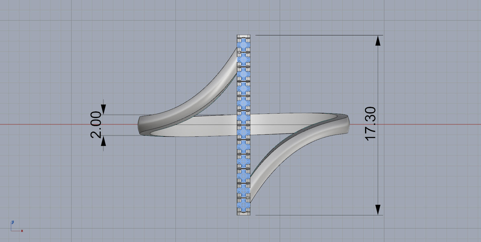 Ring with diamonds 3D print model Free 3D print model_7