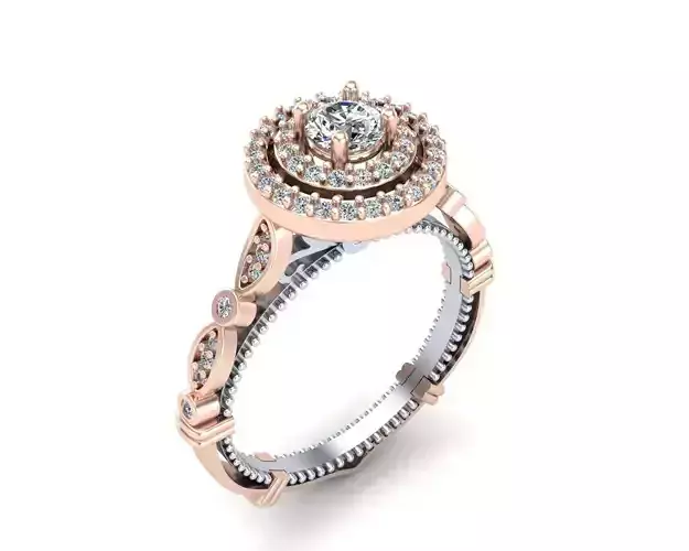 Diamond Engagement Ring 8-MW 3D print model