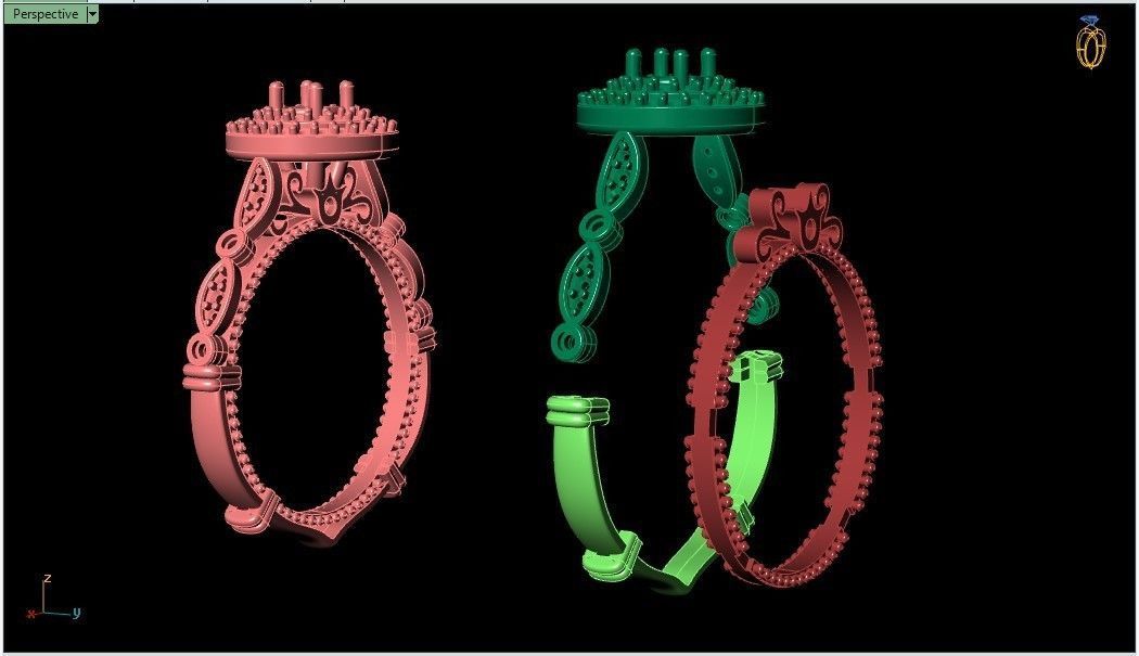 Diamond Engagement Ring 8-MW 3D print model_4