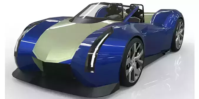 Roadster lowpoly concept birdcar