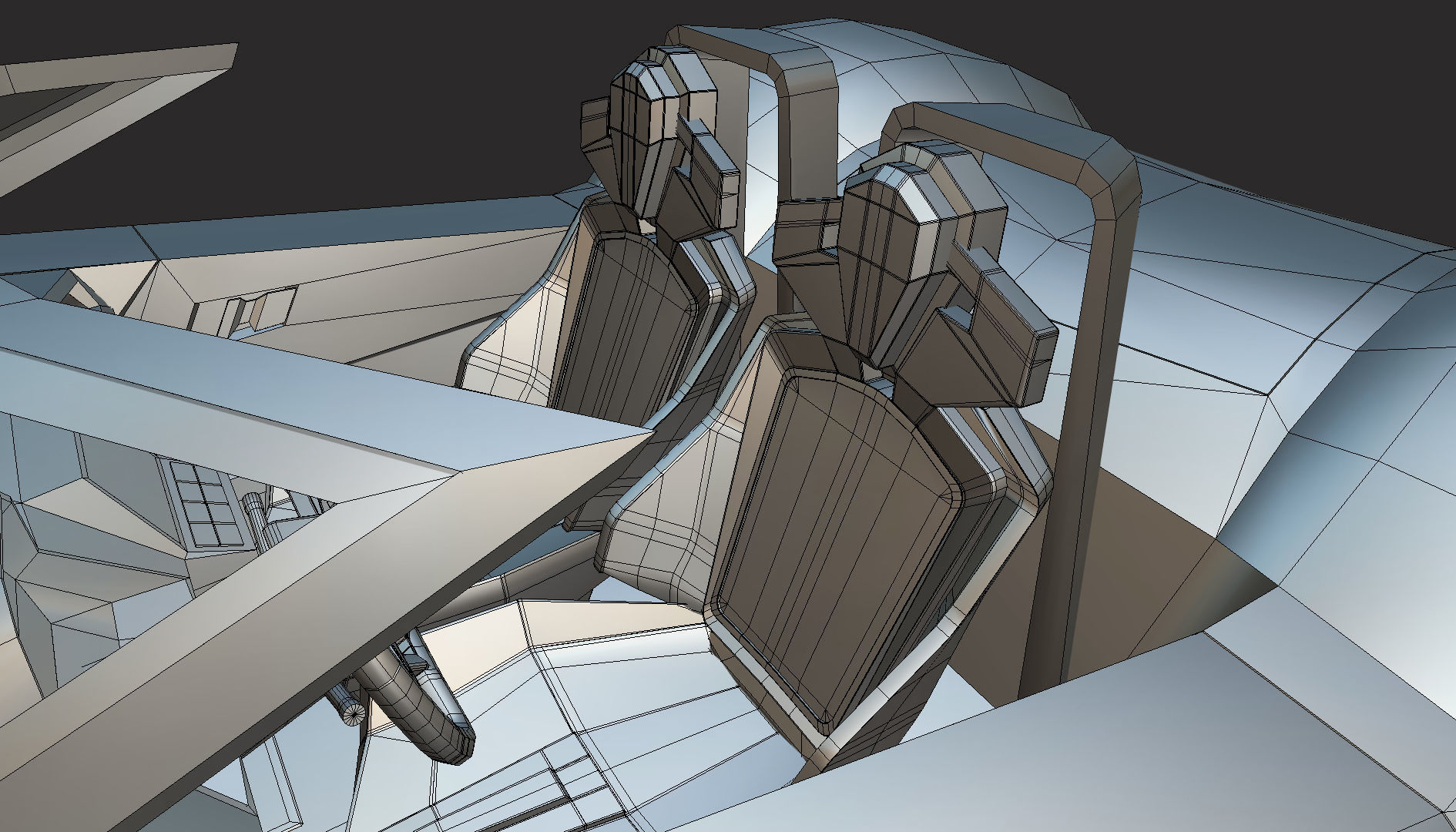 Roadster lowpoly concept birdcar Low-poly 3D model_15