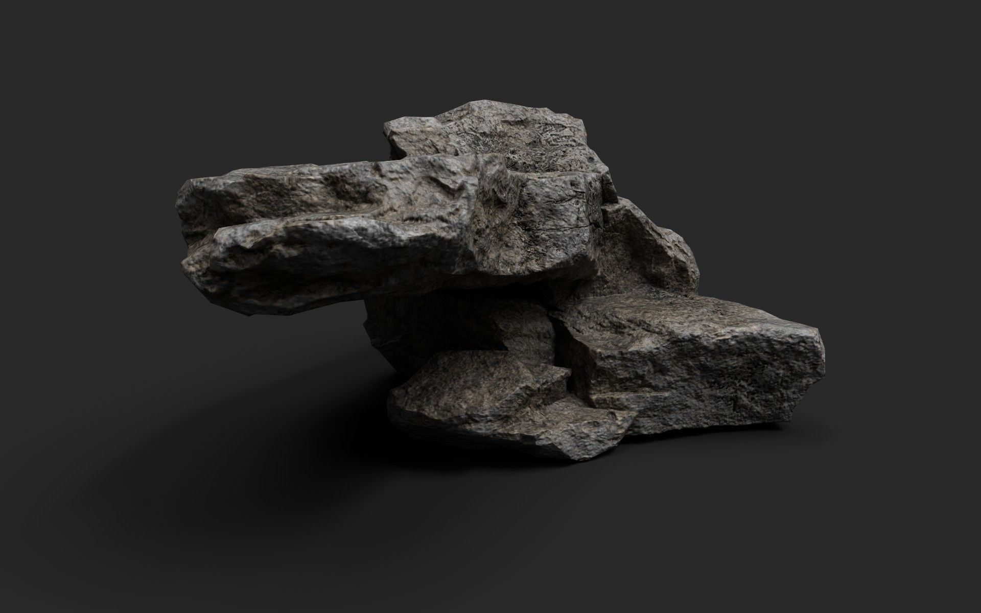 Rock 22-4 Low-poly 3D model_2