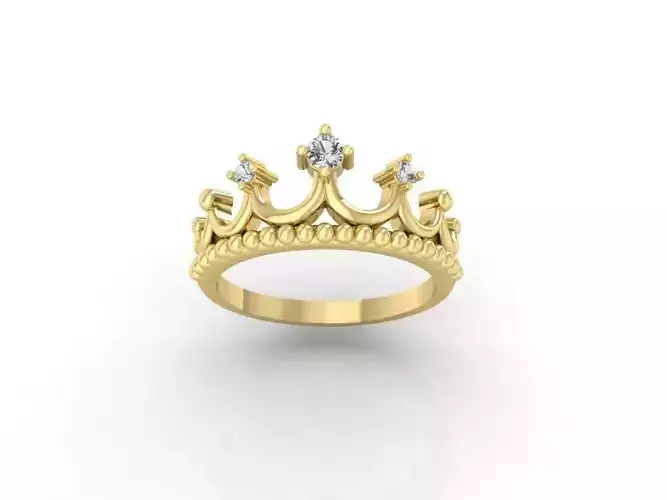 Crown ring with diamonds 
