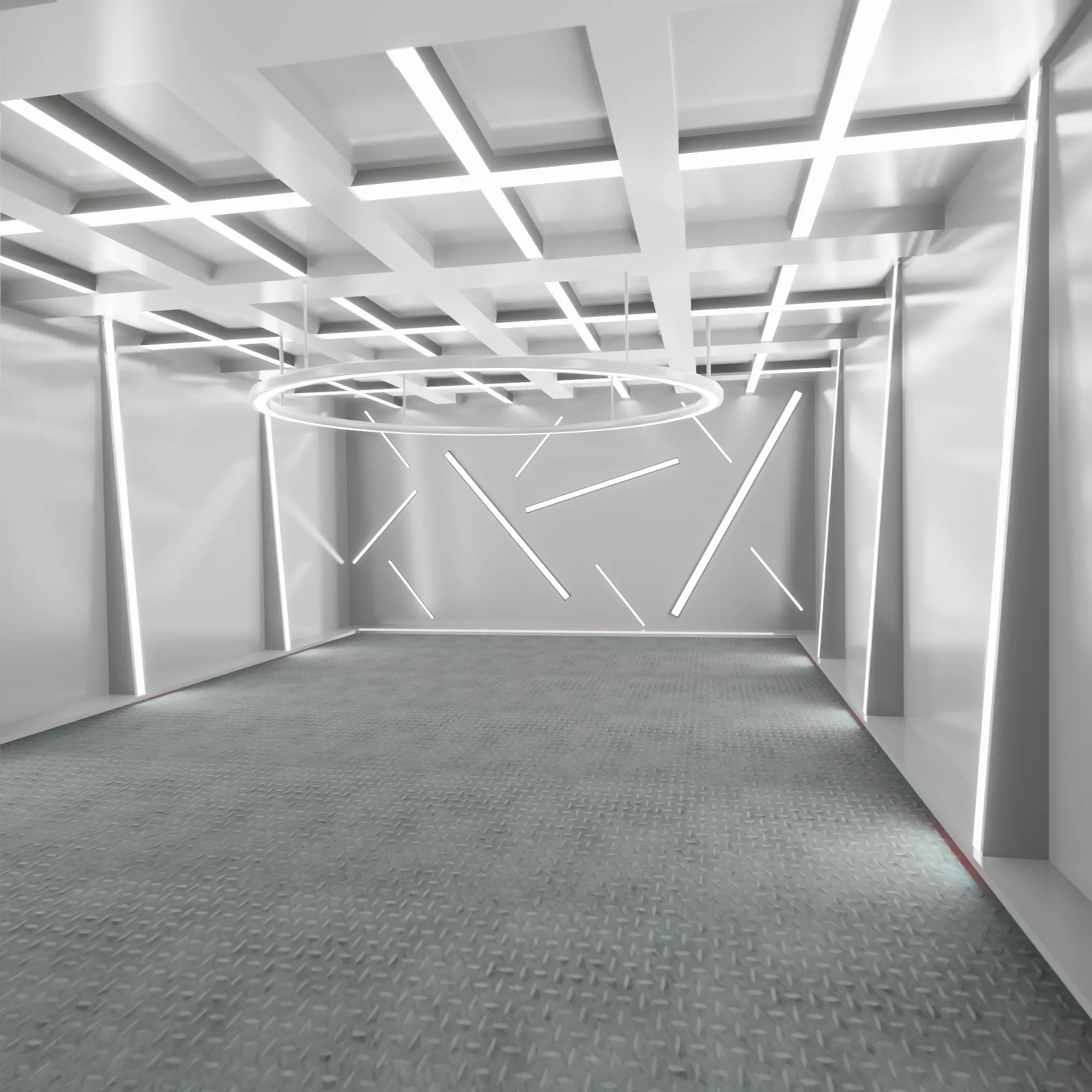 Car studio interior 3D model_0