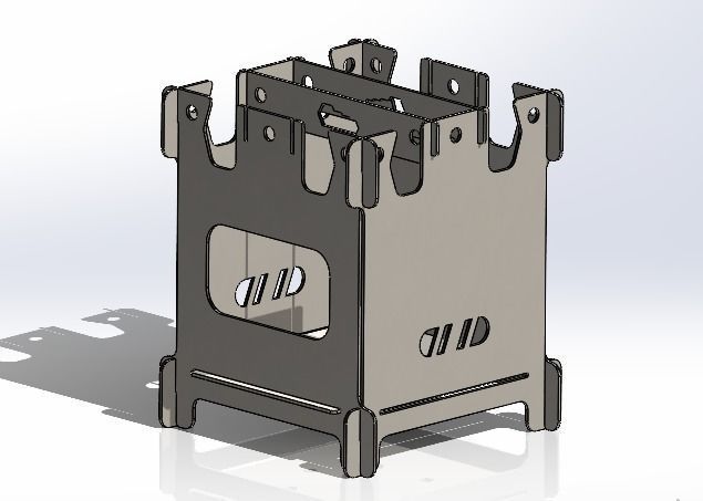 Wood chip tourist oven 3D model_1