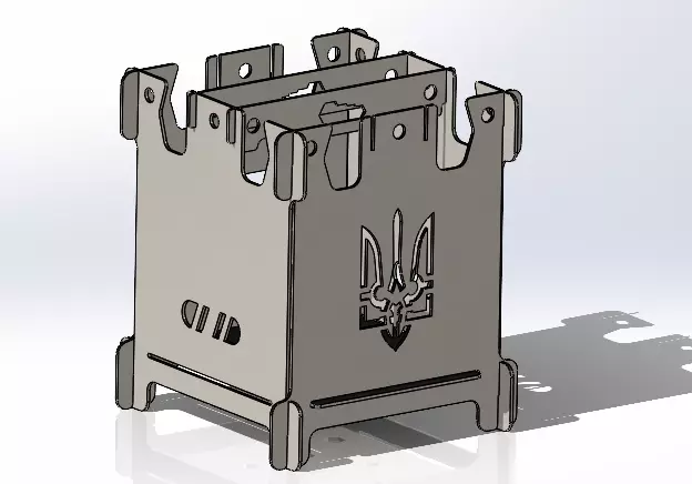 Wood chip tourist oven 3D model_0