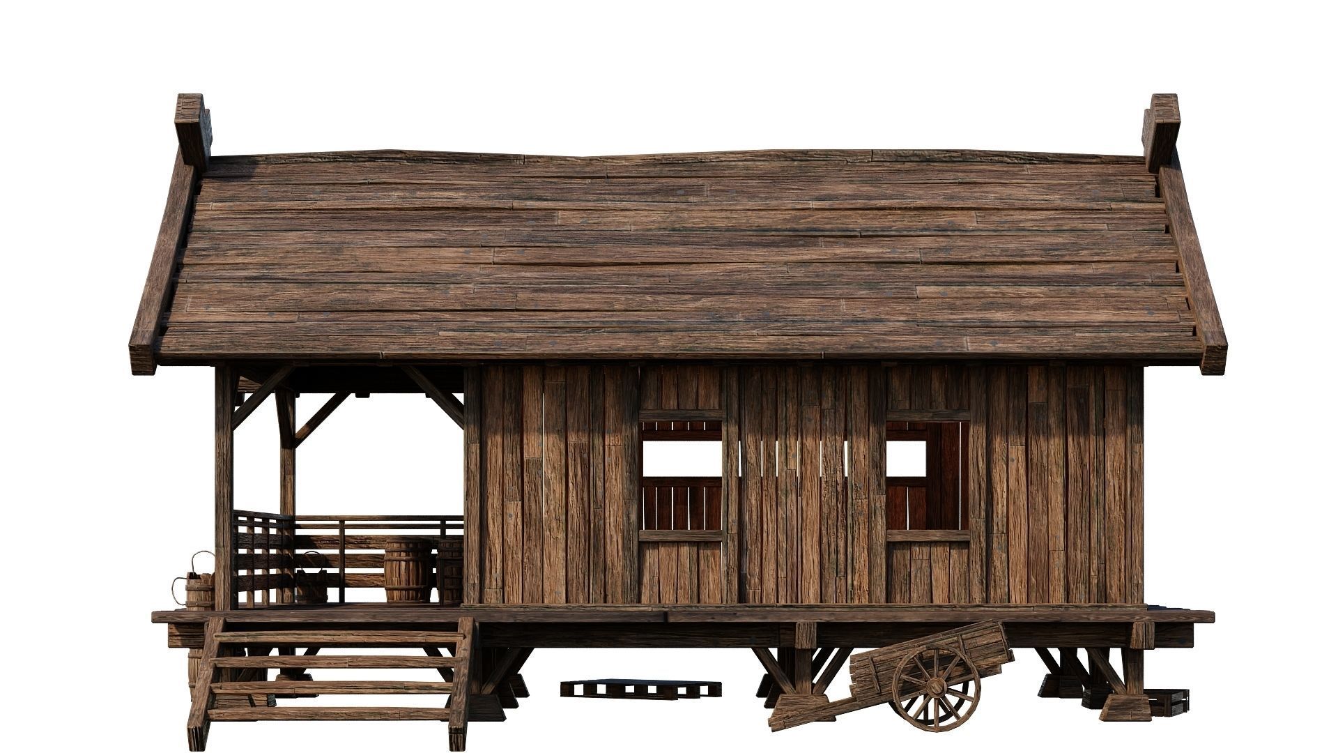 Old Building House 4K Textures GameReady 69 Low-poly 3D model_2