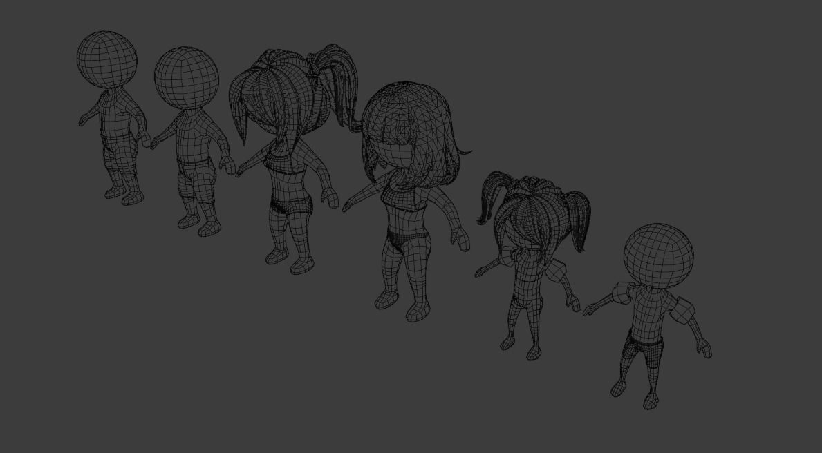 Beach Set 2 Beach Game Collection Stickmen LifeGuard and Prop Low-poly 3D model_40