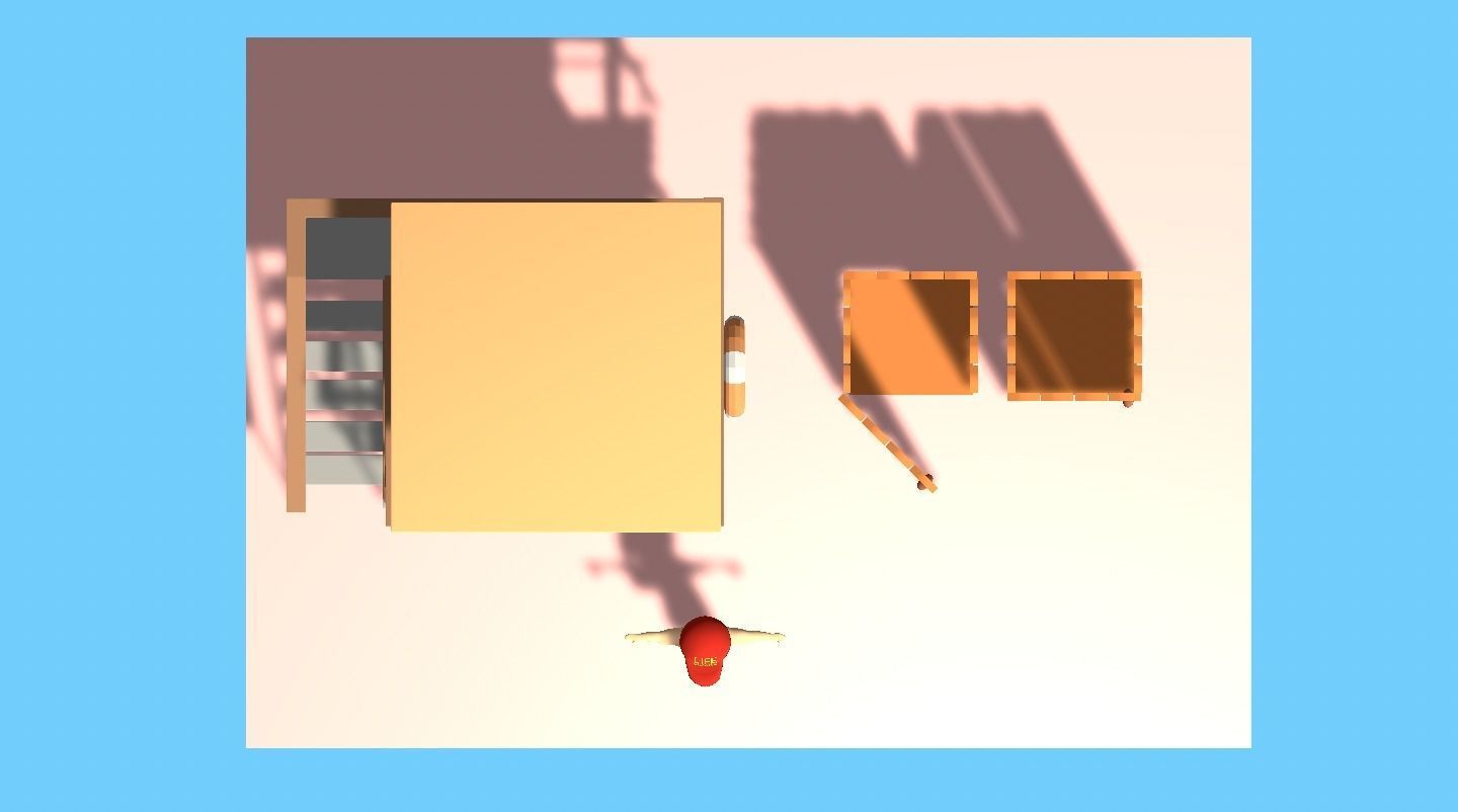 Beach Set 2 Beach Game Collection Stickmen LifeGuard and Prop Low-poly 3D model_24