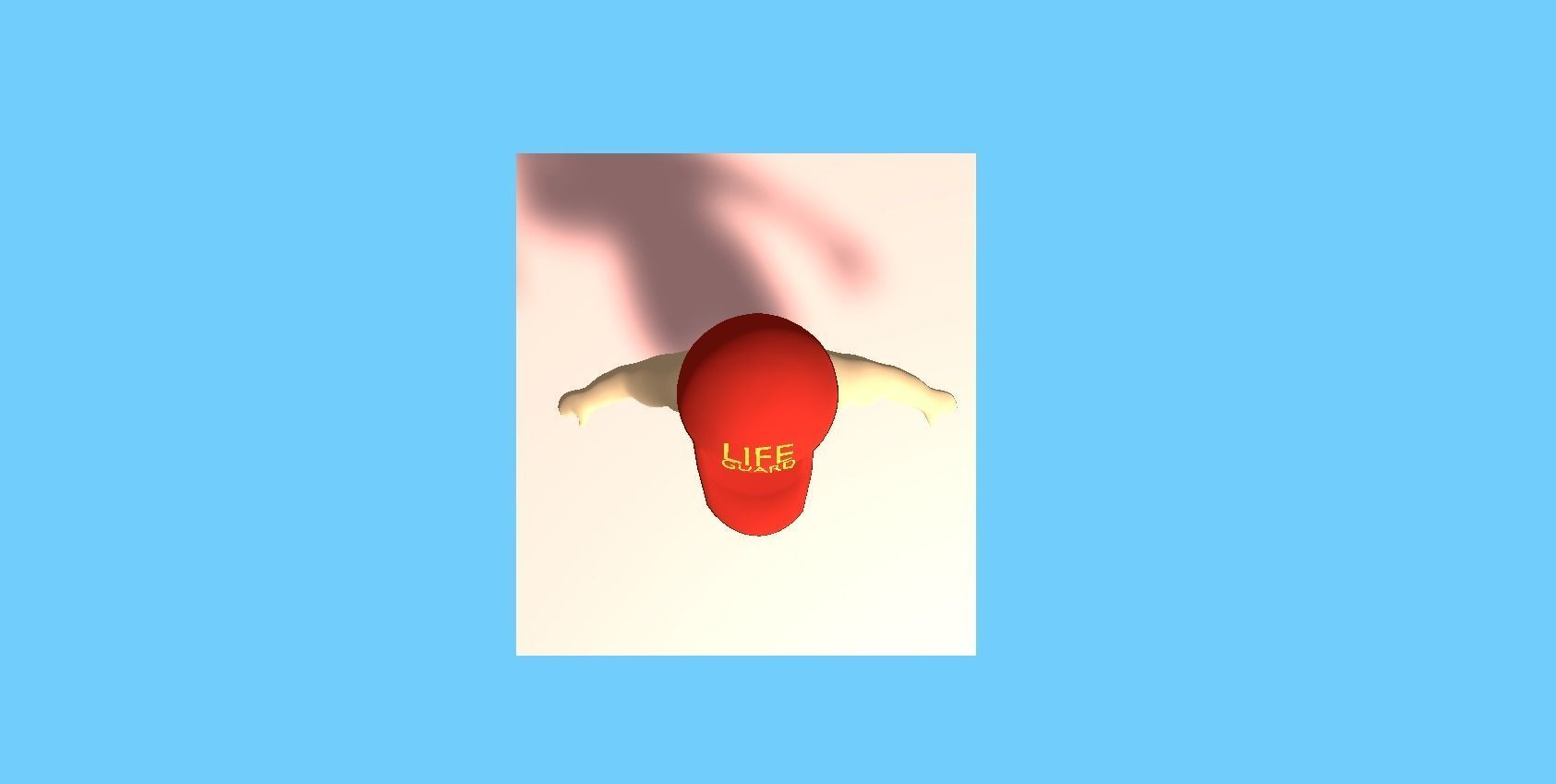 Beach Set 2 Beach Game Collection Stickmen LifeGuard and Prop Low-poly 3D model_13