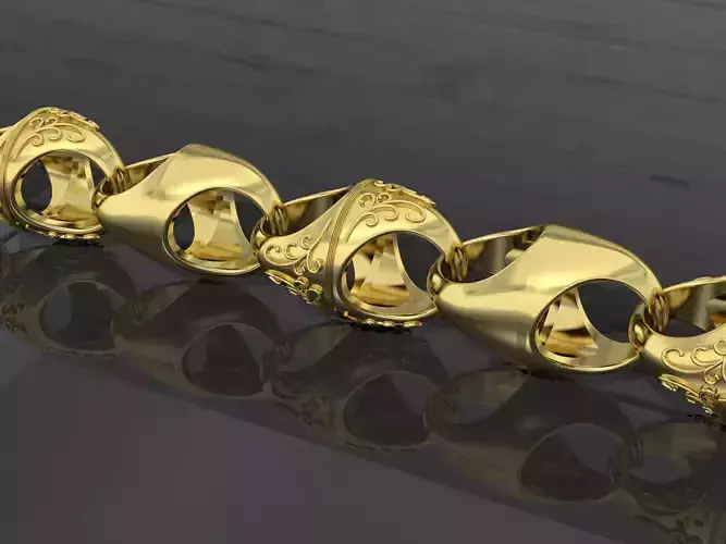 acorn 9k 9ct tulip link plain and pattern