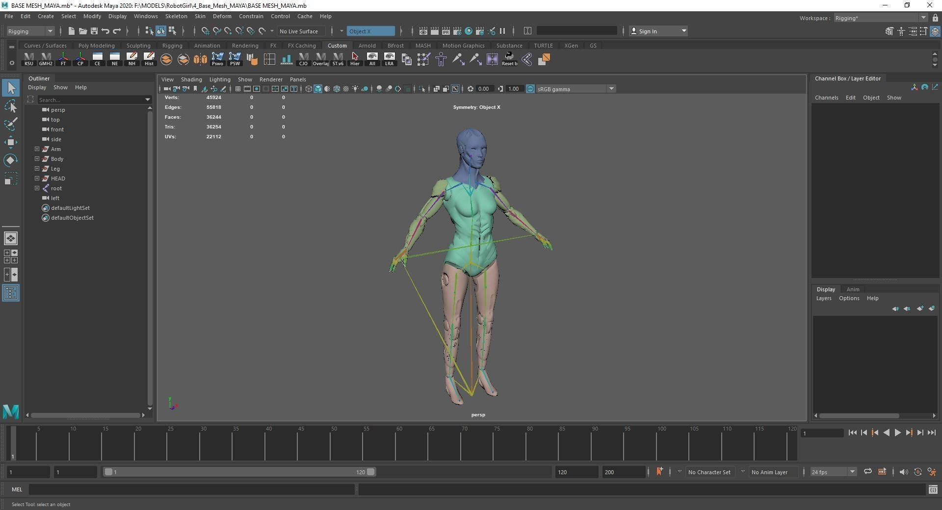 Robot Girl Low-poly 3D model_14