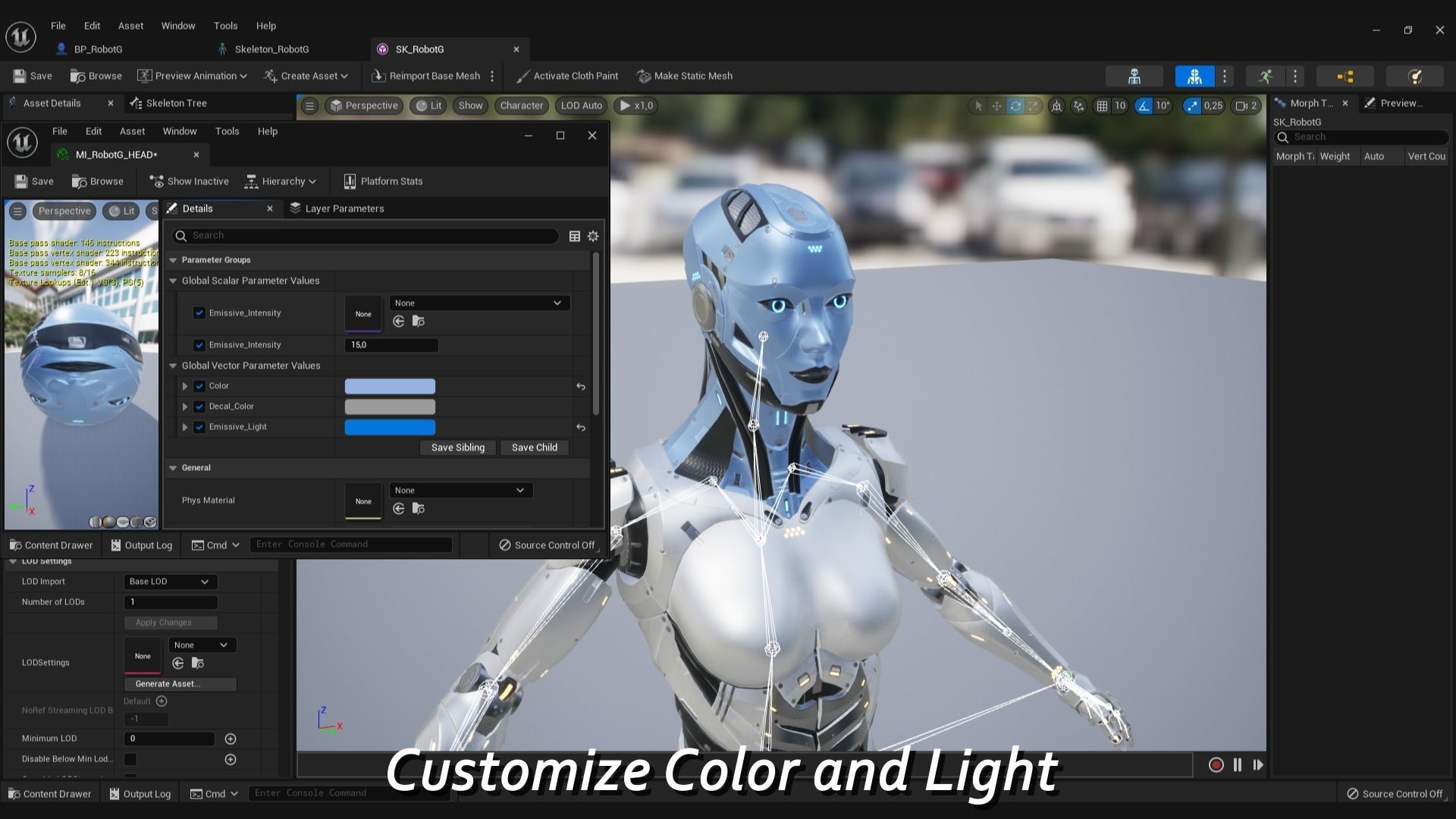 Robot Girl Low-poly 3D model_9