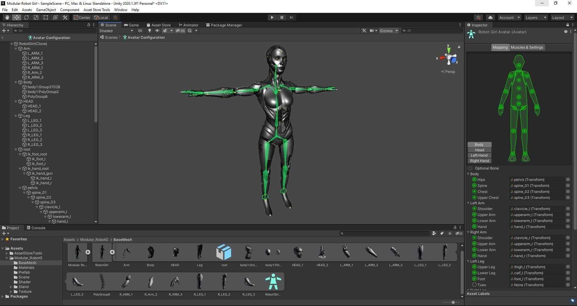 Robot Girl Low-poly 3D model_12