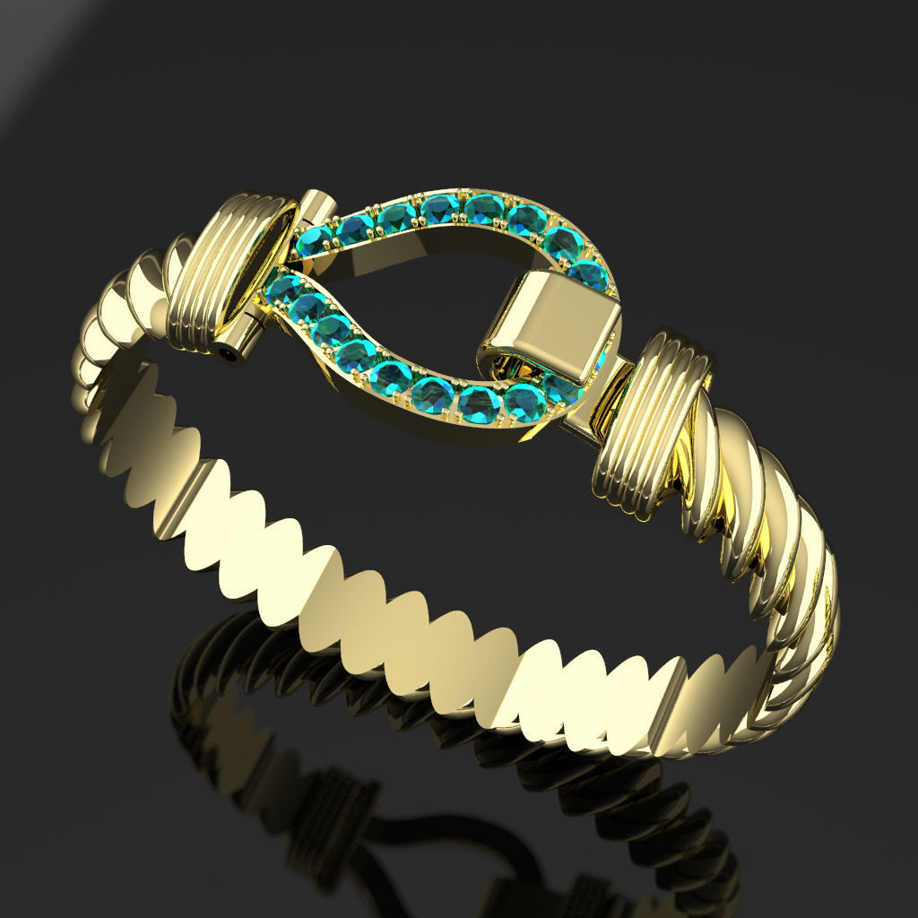 gucci bangles cz  3D print model_2