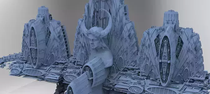 Sci-Fi City dystopia City Ruin Tech 12 3D