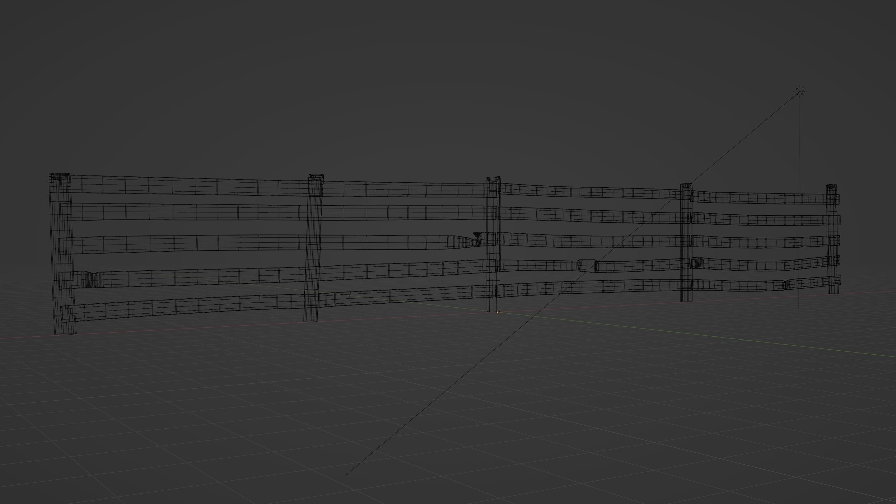 Old Farm Fence Low-poly 3D model_1