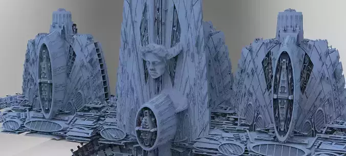 Sci-Fi City dystopia City Ruin Kit bash 