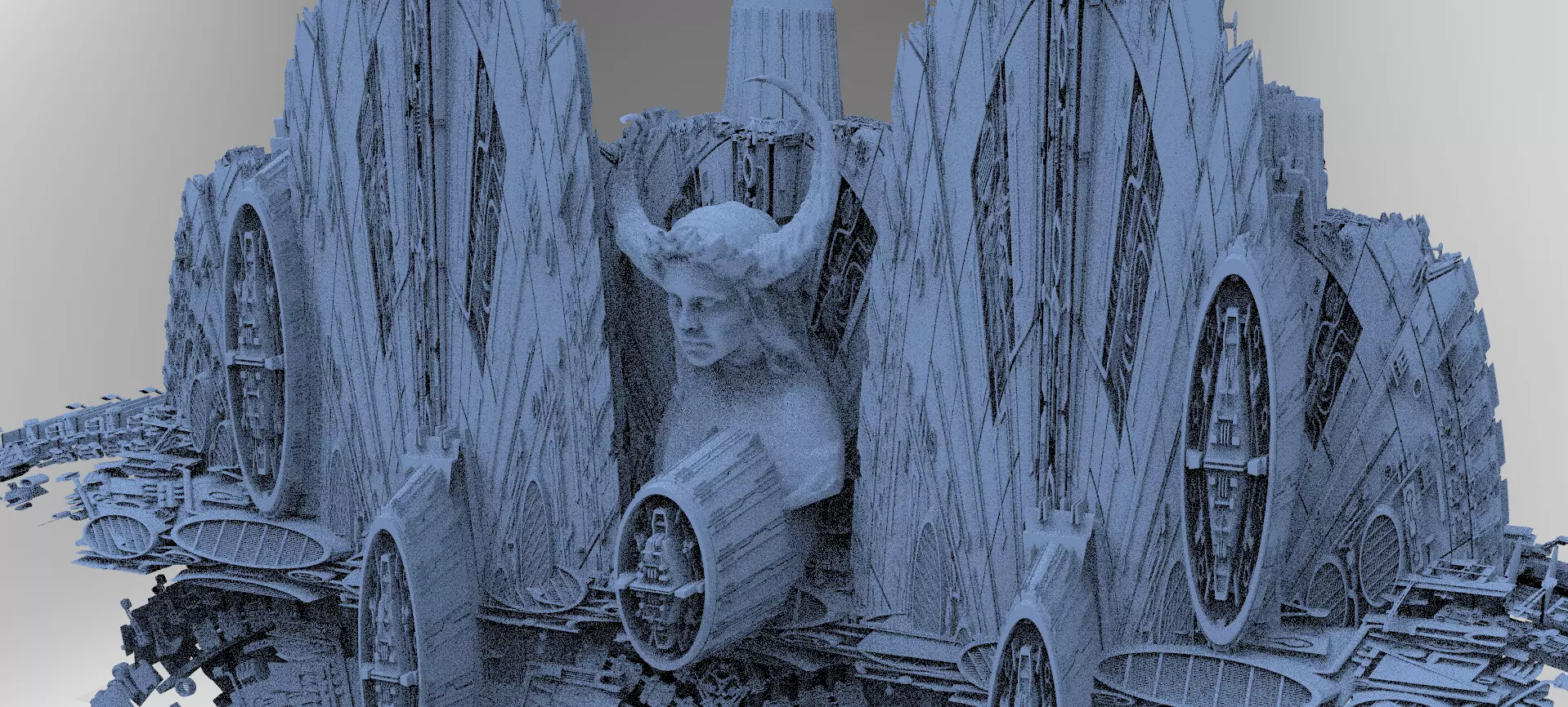 Sci-Fi City dystopia City Ruin Tech Kit bash 2  3D model_0