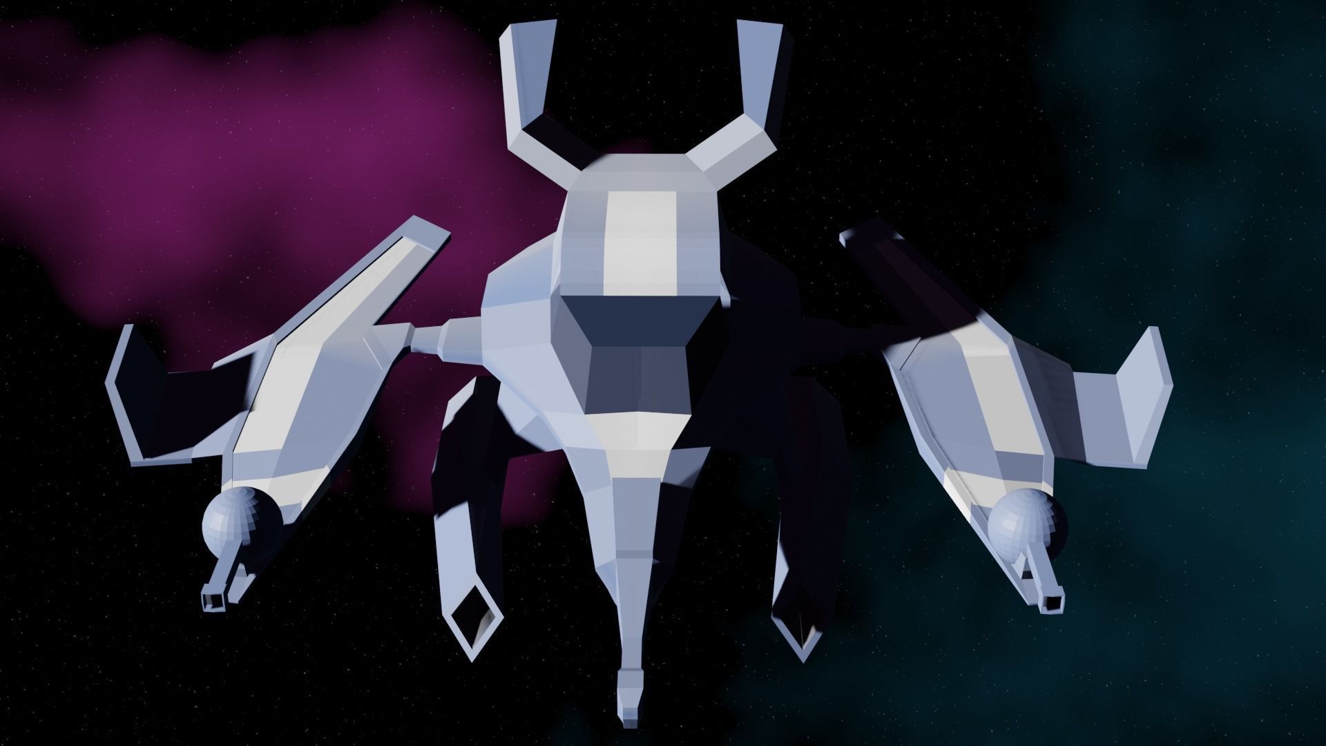 SpaceShip Fighter pack Low-poly 3D model_14