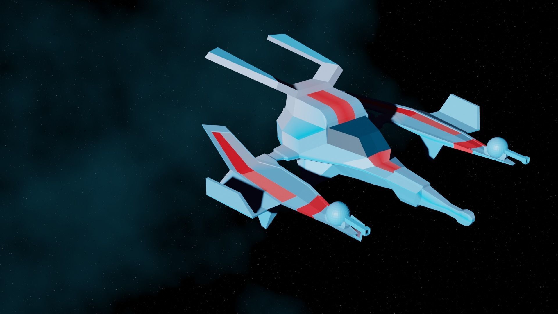 SpaceShip Fighter pack Low-poly 3D model_3