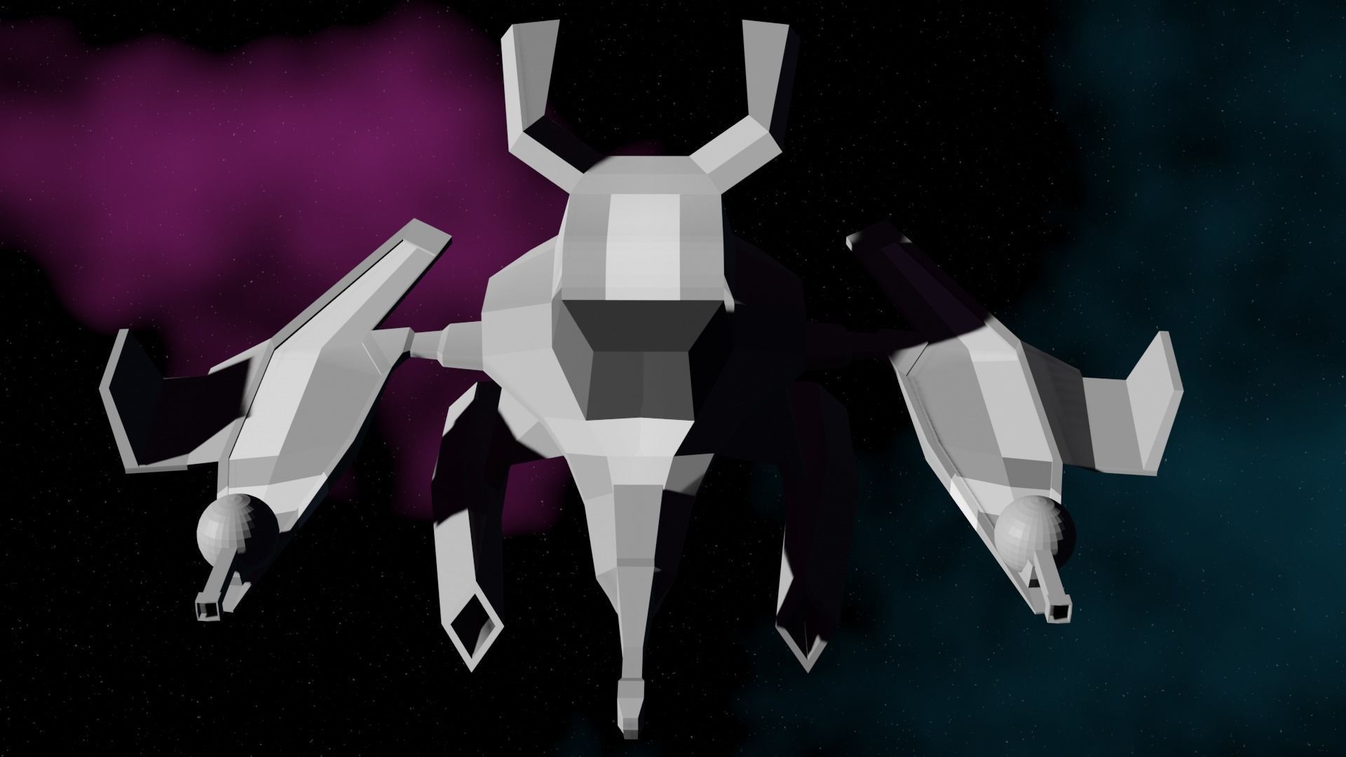 SpaceShip Fighter pack Low-poly 3D model_7