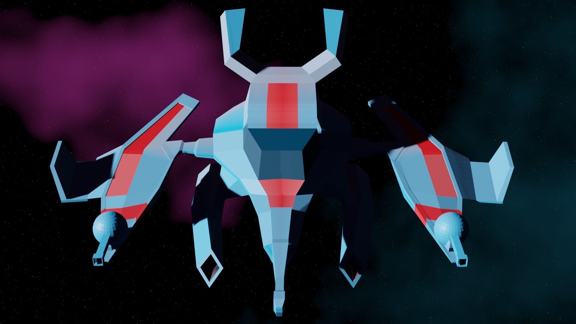 SpaceShip Fighter pack Low-poly 3D model_4