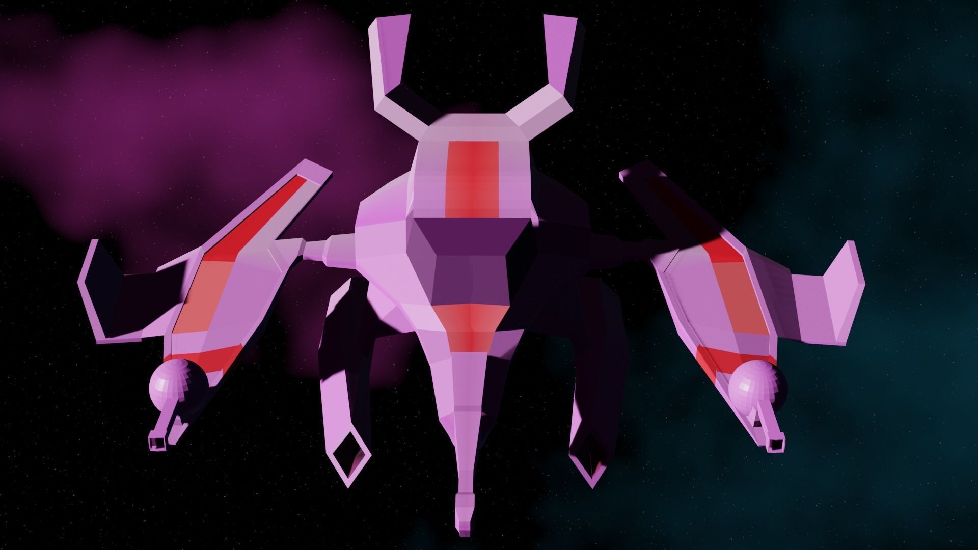SpaceShip Fighter pack Low-poly 3D model_1