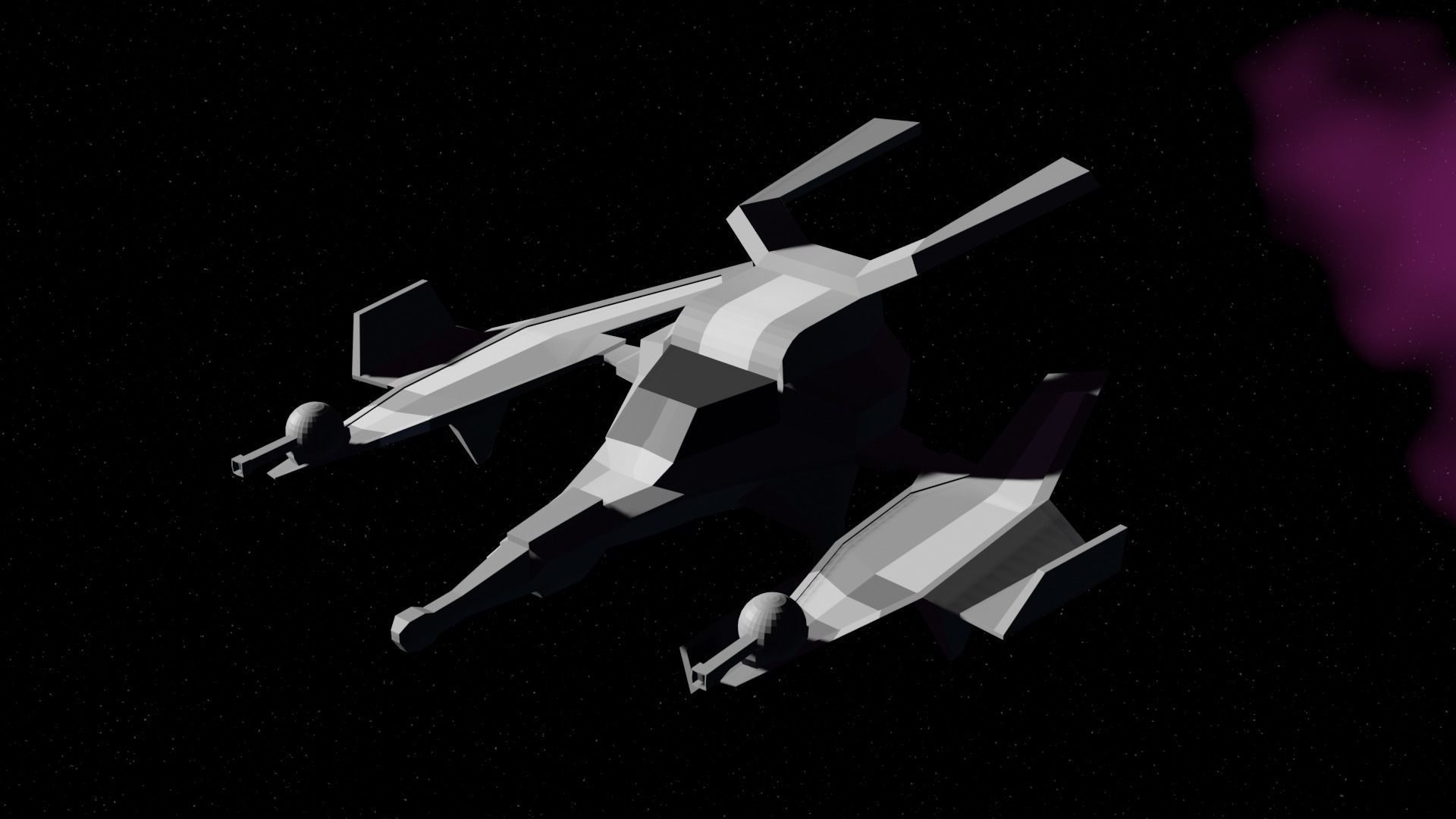 SpaceShip Fighter pack Low-poly 3D model_6