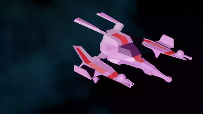 SpaceShip Fighter pack Low-poly 3D model